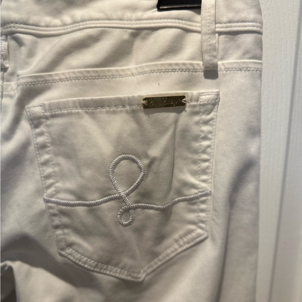 Lilly Pulitzer White Cotton Worth Skinny Resort Jeans Size 4 - Picture 6 of 11